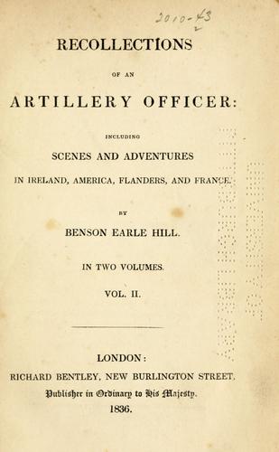 Cover for Recollections of an artillery officer