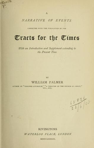 Cover for Narrative of events connected with the publication of the "Tracts for the Times"