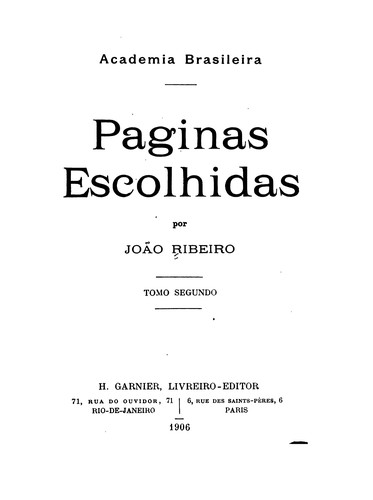 Cover for Paginas escolhidas