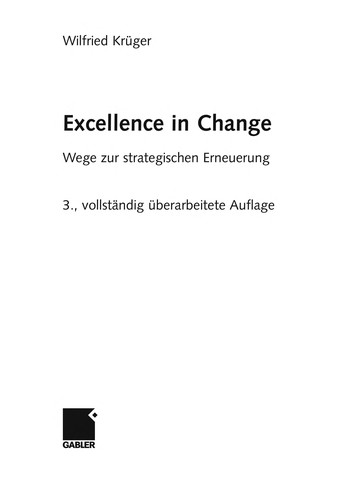 Cover for Excellence in change