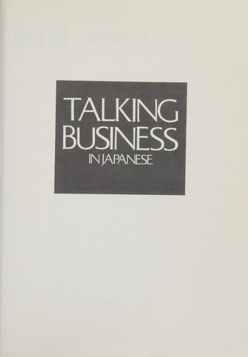 Cover for Talking Business in Japanese