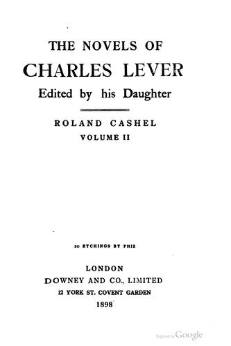 Cover for The novels of Charles Lever