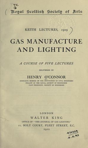 Cover for Gas manufacture and lighting.