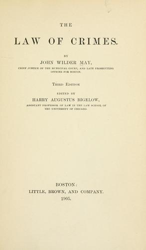 Cover for law of crimes.
