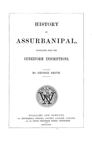 Cover for History of Assurbanipal