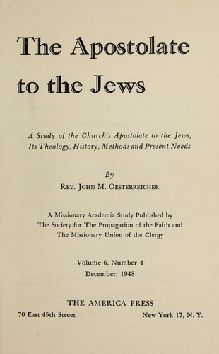 Cover for The apostolate to the Jews