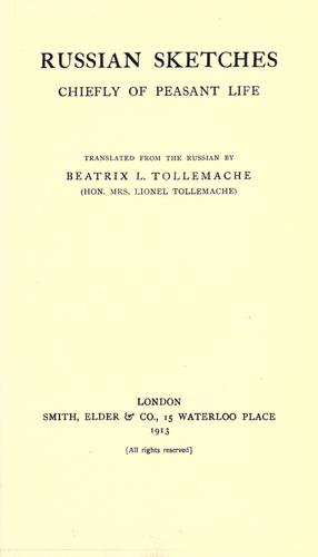 Cover for Russian sketches, chiefly of peasant life