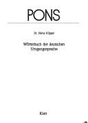 Cover for Pons Wörterbuch der deutschen Umgangssprache