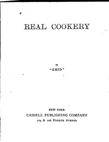 Cover for Real cookery.