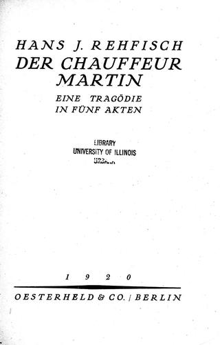 Cover for Der Chauffeur Martin