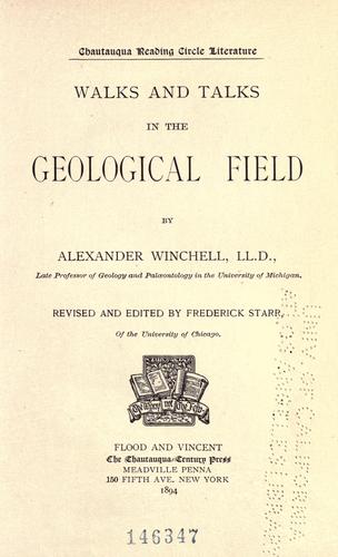 Cover for Walks and talks in the geological field.
