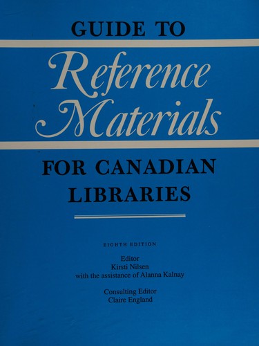 Cover for Guide to reference materials for Canadian libraries.