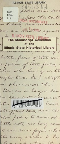 Cover for The manuscript collection of the Illinois State Historical Library