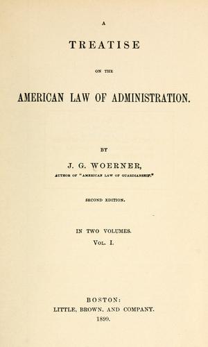 Cover for treatise on the American law of administration