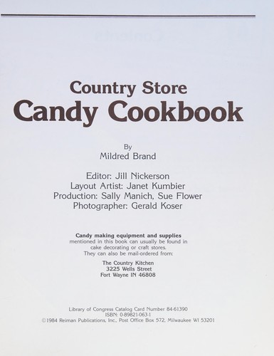 Cover for Country Store Candy Cookbook