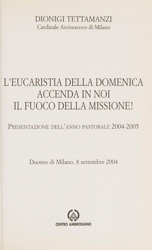 Cover for L'Eucaristia della domenica accenda in noi il fuoco della missione!