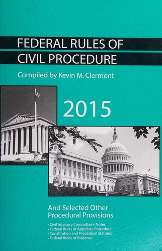Cover for Federal rules of civil procedure and selected other procedural provisions, 2015
