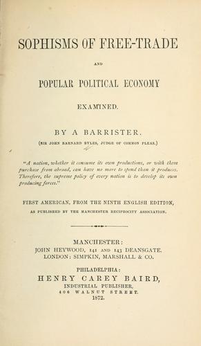 Cover for Sophisms of free-trade and popular political economy examined