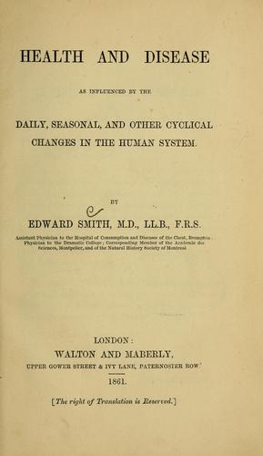 Cover for Health and disease