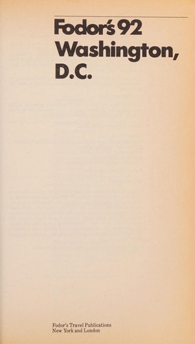 Cover for Fodor's Washington D.C. 248 0 10.