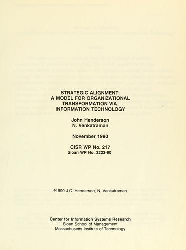Cover for Strategic alignment