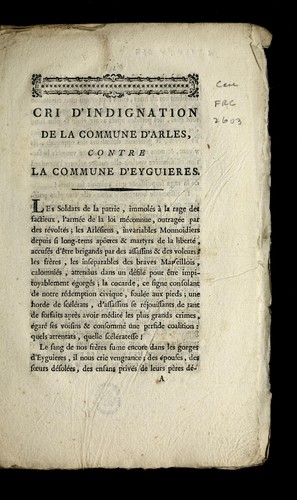 Cover for Cri d'indignation