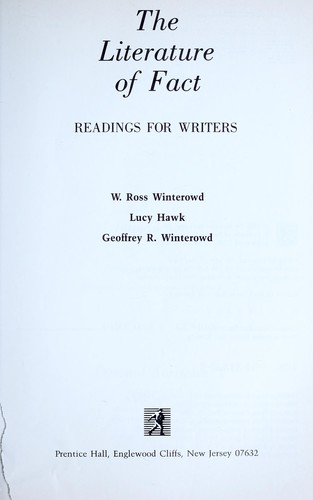 Cover for The Literature of Fact