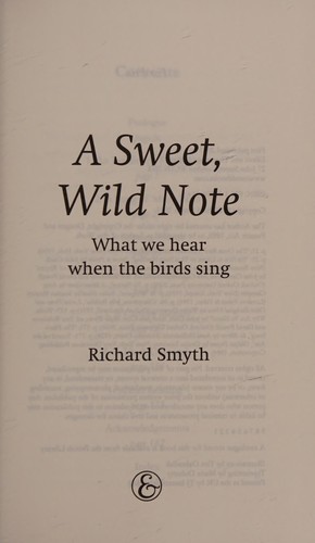 Cover for A sweet, wild note