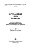 Cover for Intelligenz und Sprache