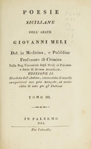 Cover for Poesie siciliane dell'abate