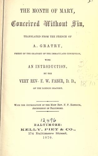 Cover for The month of Mary, conceived without sin