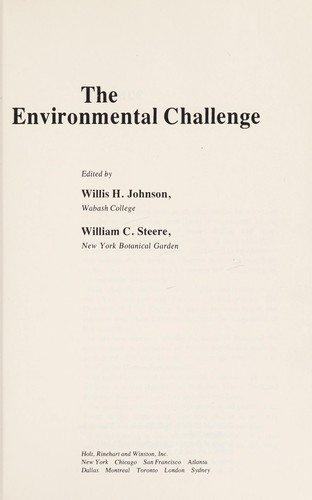 Cover for The environmental challenge