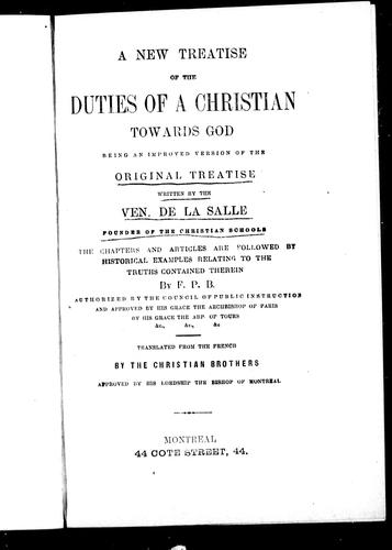 Cover for A new treatise of the duties of a Christian towards God