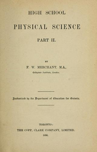 Cover for High school physical science:  part 2.