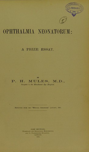 Cover for Ophthalmia neonatorum