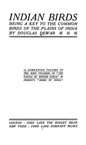 Cover for Indian birds