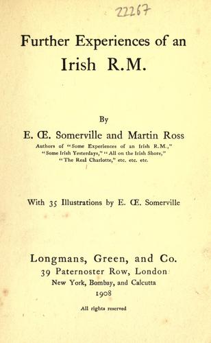 Cover for Further experiences of an Irish R. M.