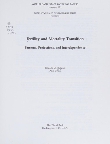 Cover for Fertility and mortality transition
