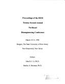Cover for 1996 22nd Annual Northeast Bioengineering Conference (Northeast Bioengineering Conference//Proceedings)