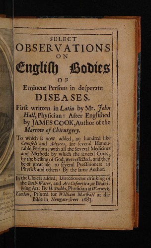 Cover for Select observations on English bodies of eminent persons in desperate diseases