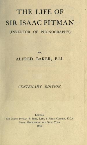 Cover for The life of Sir Isaac Pitman (inventor of phonography)