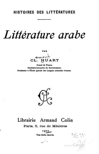 Cover for Littérature arabe