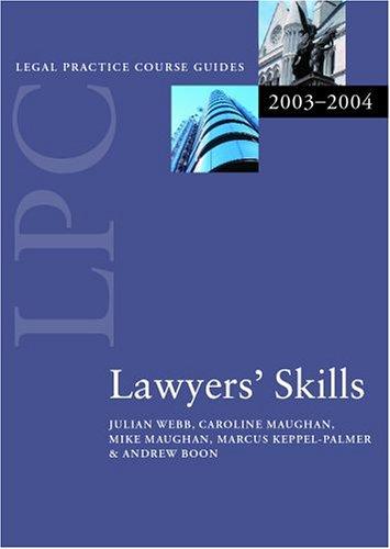 Cover for LPC Lawyers' Skills (Legal Practice Course Guides)