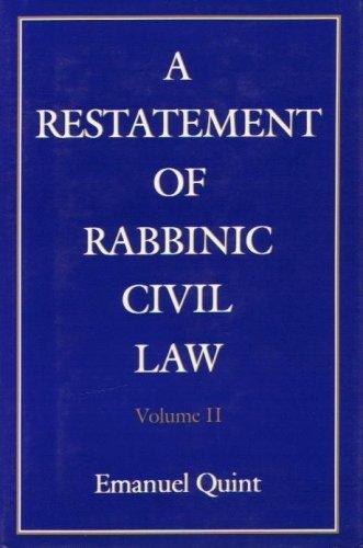 Cover for A Restatement of Rabbinic Civil Law