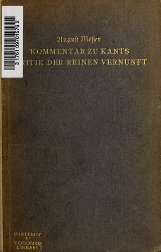 Cover for Kommentar zu Kants Kritik der reinen Vernunft