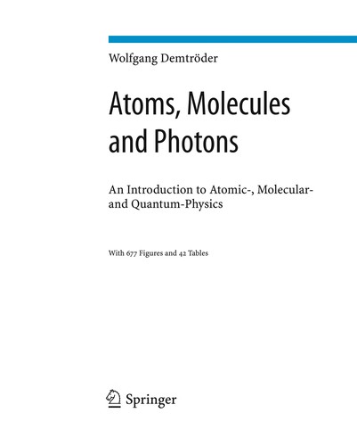 Cover for Atoms, molecules and photons
