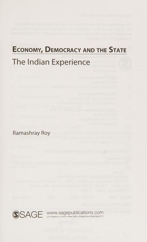 Cover for Economy, democracy, and the state
