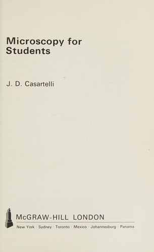 Cover for Microscopy for students.