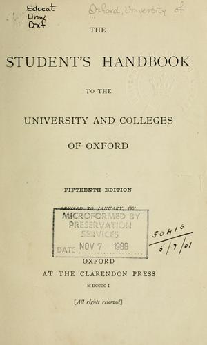 Cover for The student's handbook to the university and colleges of Oxford