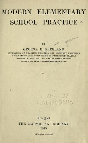 Cover for Modern elementary school practice